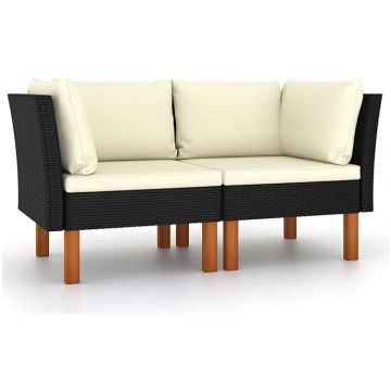 GuyAna Corner Sofas Pack of 2 Poly Rattan and Euca