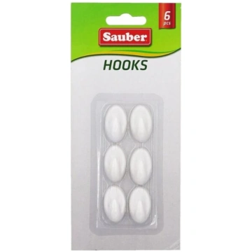 Āķi 6gb 1,5x2,5cm ovāli balti SAUBER