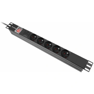 Lanberg PDU rack power strip 19 inch 1U 16A 5x230V