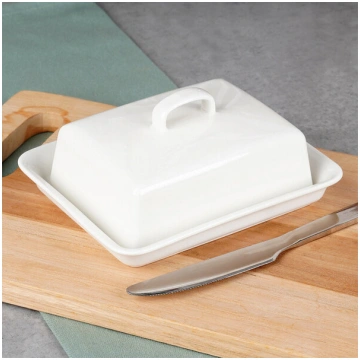 Sviesta trauks keramisks balts 16x13x7 cm Orion