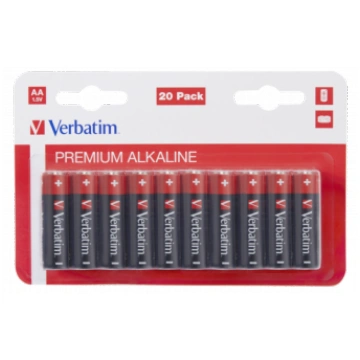 Baterijas Verbatim AA Premium Alkaline 20-Pack 1.5