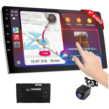 Haudio 2 DIN 9 collu autoradio ar bezvadu CarPlay 