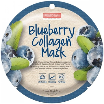 Purederm melleņu kolagēna maska Blueberry Collagen