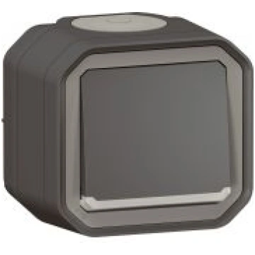 NEW PLEXO IP55 antracīta virsapmetuma spiedpoga ar