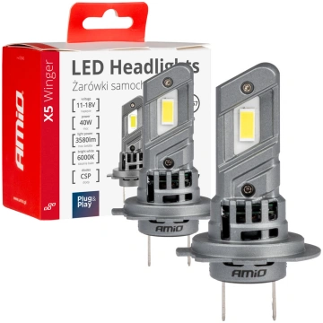 Led auto spuldzes x5 sērijas winger h7 6000k canbu