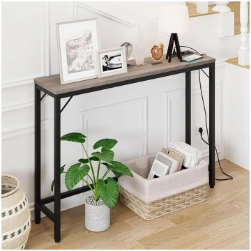Garvee Console Table with Power Strip and USB Port