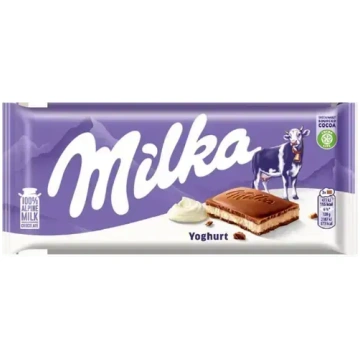 Piena šokolāde MILKA ar jogurta pildījumu, 100g