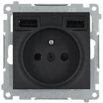 Schneider Electric GNIAZDO POJEDYNZ ZASILACZEM USB