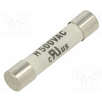 Fuse: fuse; ceramic,cylindrical; 6.3A; 500VAC; 400