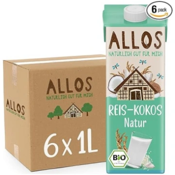 Allos bioloģiskais rīsu kokosriekstu piens bez cuk
