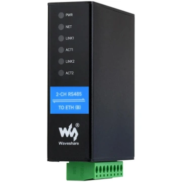 Waveshare 2-kanālu RS485- RJ45 Ethernet seriālais 