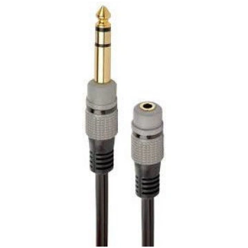 Vads Gembird Jack 6.3, 3.5mm female, 0.2 m, melna 