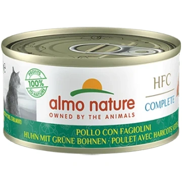 Almo Nature HFC Complete vista ar zaļajām pupiņām,