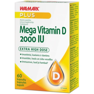 Walmark Mega Vitamīns D3 2000 IU, 60 kapsulas