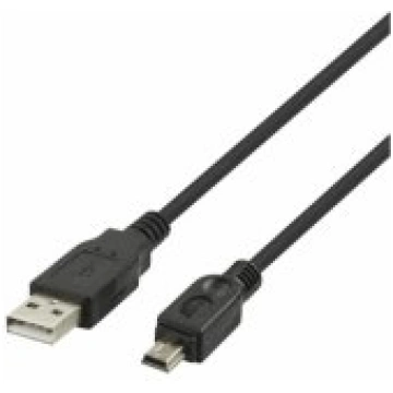 Deltaco USB-A to USB mini-B cable (R00140007) Blac