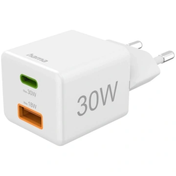 Adapteris Hama Mini Adapter USB-C + USB-A 30W Whit