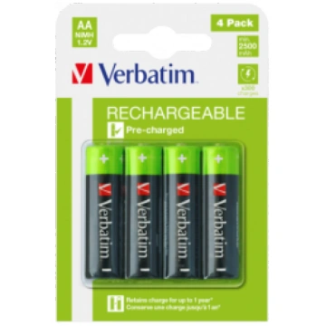 Baterijas Verbatim AA Premium Rechargeable 4-Pack 