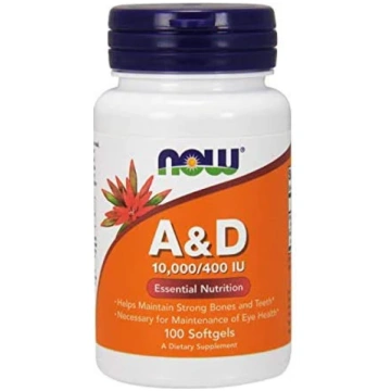 NOW FOODS A vitamīns + D vitamīns (100 kapsulas)