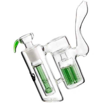 Stikla ūdenspīpe "Grace Glass Green Bubbler" 14cm 