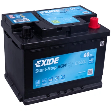 EXIDE AGM EK600 12V 60Ah(c20) 680A(EN) 242x175x190
