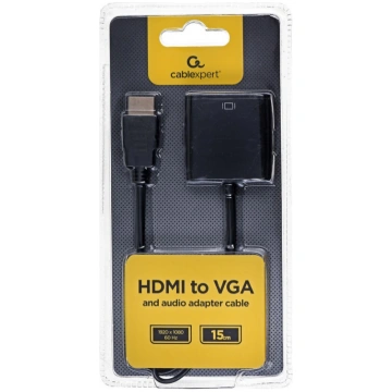Gembird A-HDMI-VGA-03 video cable adapter 0.15 m H