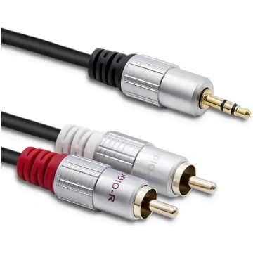 Qoltec Cable 2xRCA / Mini Jack 3.5mm male | 2m | B