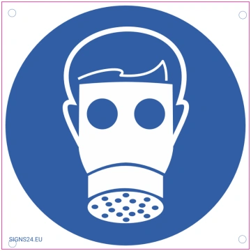 Zīme Jālieto respirators Alumīnijs (neobonds 2 mm)