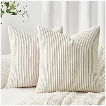 Topfinel Cushion Cover, 40 x 40 cm, Cream Corduroy