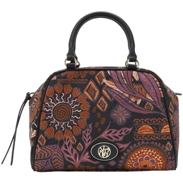 Ynot - Borsa bauletto in tessuto ed ecopelle con t