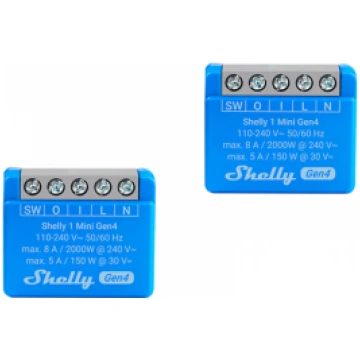 KOMPLEKTS 2 SHELLY 1 MINI GEN4 ZIGBEE MATY KONTROL