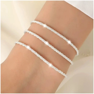 Simple handmade anklet multi-layer foot chain frin
