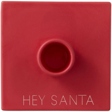 Svečturis klasiskai svecei Xmas Hey Santa sarkans 