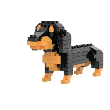 Mini takšu suņu konstruktoru rotaļlieta pieaugušaj
