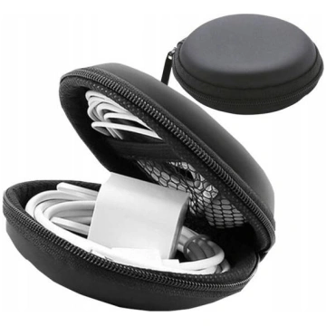 Headphone case - round 80mm - Storage box - Cover 