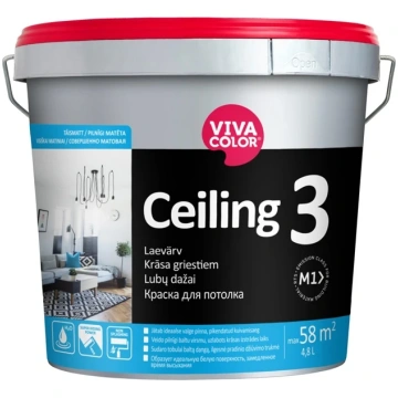 VIVACOLOR Krāsa Vivacolor Ceiling 3, balta, 4.8 l