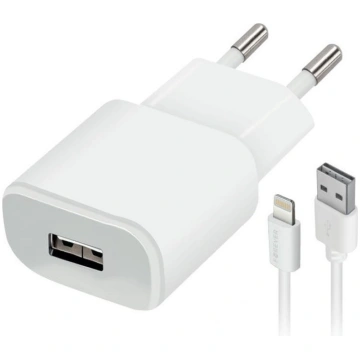 Telefona lādētājs Forever, USB/AC/DC, balta krās