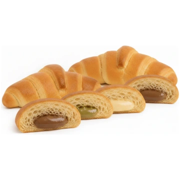 Pack de 8 croissants proteicos (Baunilha, Chocolat