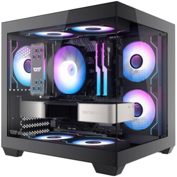 darkFlash ITX PC korpuss ar 3 PWM ARGB ventilatori