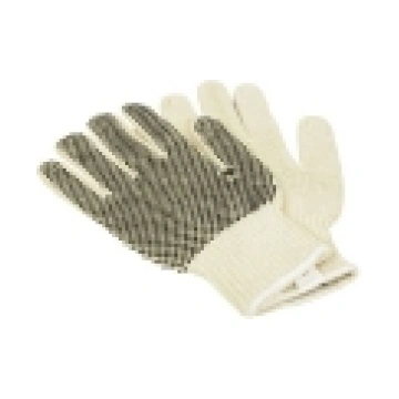 Machine knitted gloves w.pvc cotted coating size 7