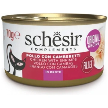 Schesir Cat Chicken with Shrimps in Broth, 70g - p