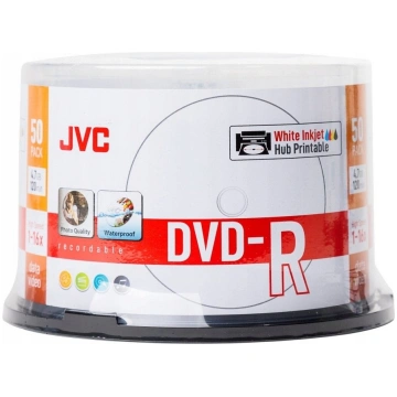 JVC DVD-R 4,7GB 16X INKJET WHITE PRINTABLE WATERPR