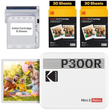 KODAK Mini 3 Retro 4Pass portatīvais fotoprinteris