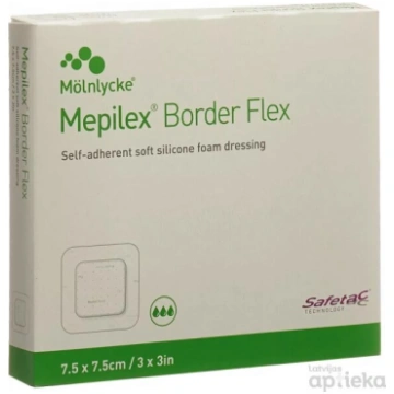 Pārsējs Mapilex Border Flex, 7.5x7.5cm, 5gab. MEPI