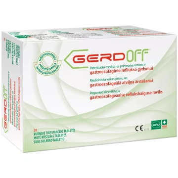 GERDOFF tabletes, 20 gab