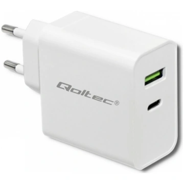 Qoltec 51718 Charger 45W USB type-C PD USB-A White