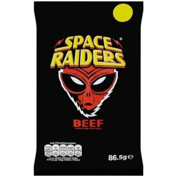 Space Raiders kukurūzas čipsi ar liellopa gaļas ga