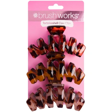 BRUSHWORKS Tortoiseshell Claw Clips 3pcs