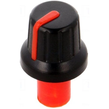 Knob | with pointer | ABS | Øshaft: 6mm | Ø16x14.4