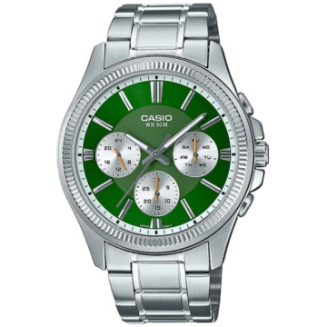 Pulkstenis - CASIO - MTP-1375PD - Vīriešiem - Zaļš