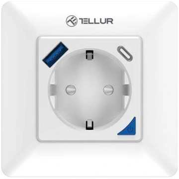 Tellur Smart WiFi Wall Plug 3600W 16A, PD20W, USB 